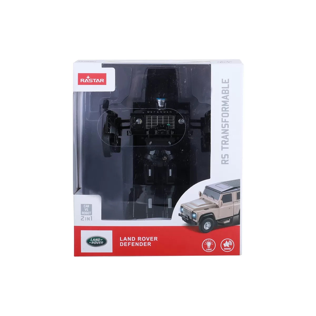 Masinuta diecast Rastar - Transformable RS, Land Rover Defender, negru, 1:32