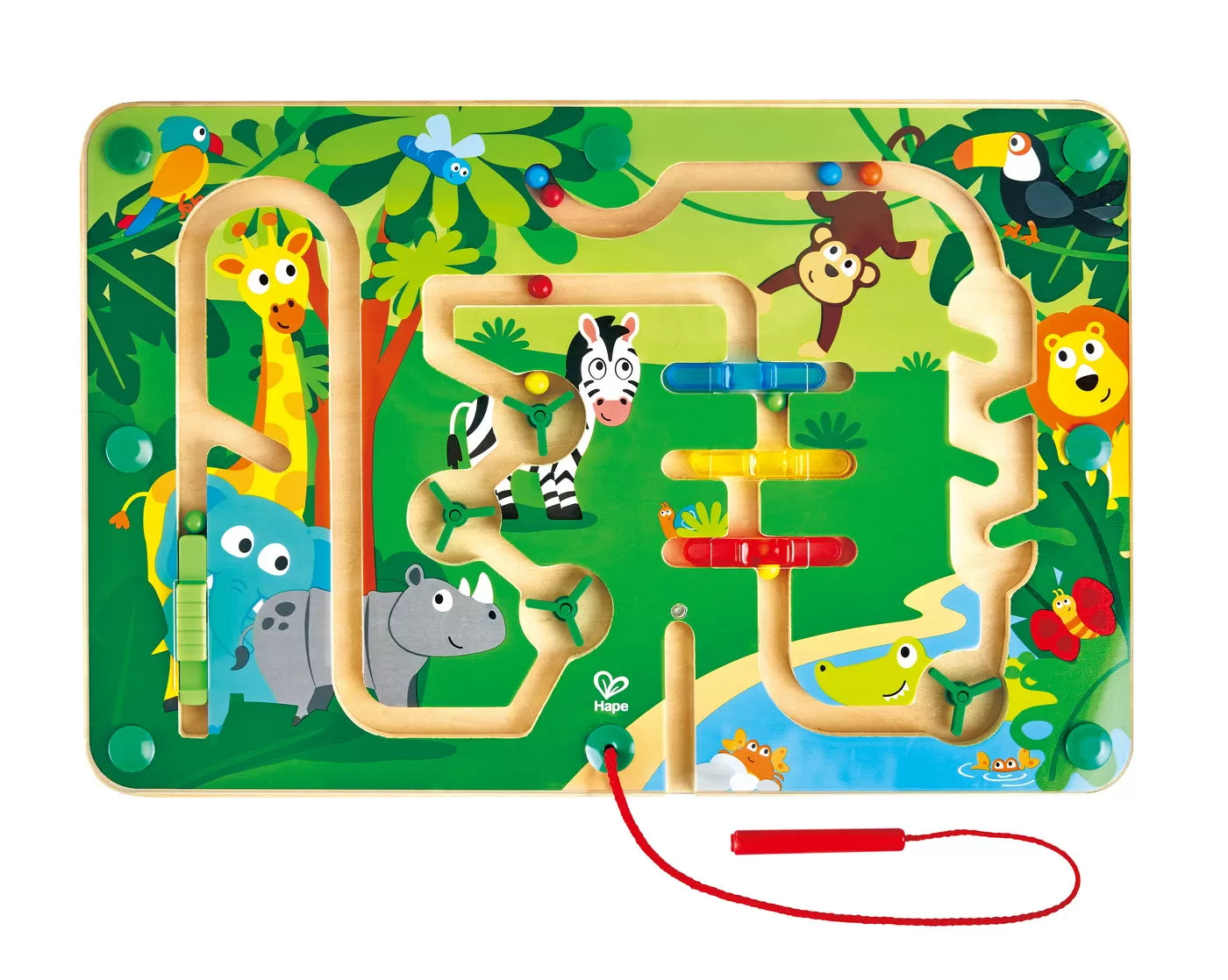 Jucarie din lemn Hape - Labirint magnetic, Jungla