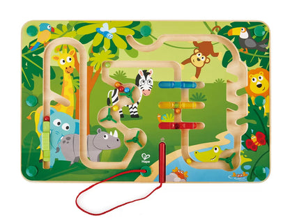 Jucarie din lemn Hape - Labirint magnetic, Jungla
